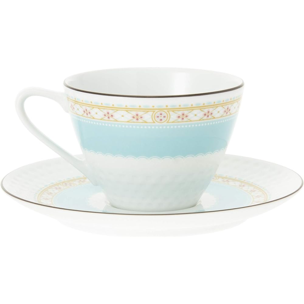 Noritake Cup & Saucer (Pair Set) (Coffee Tea) 125cc Humming Blue 2 Customers Blue Fine Porcelain P5389L/1645