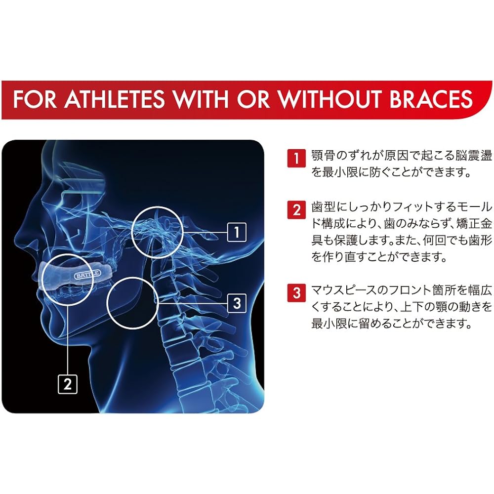 BATTLE Mouthpiece Fang Type (Black + White, Junior Size) [Parallel Import]