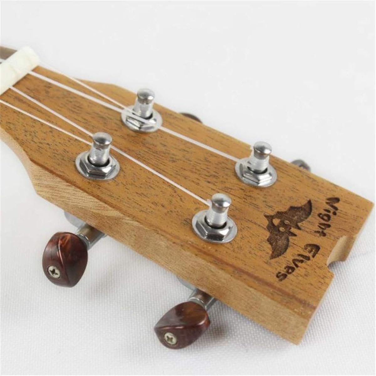 Concert Ukulele Bat Carved Pattern 24 Inch Concert Ukulele Mahogany Wood Hawaii Kids Guitar Cake Gig Bag Ukulele for Beginners Ukulele (Color: Wood, Size: 24 inches)