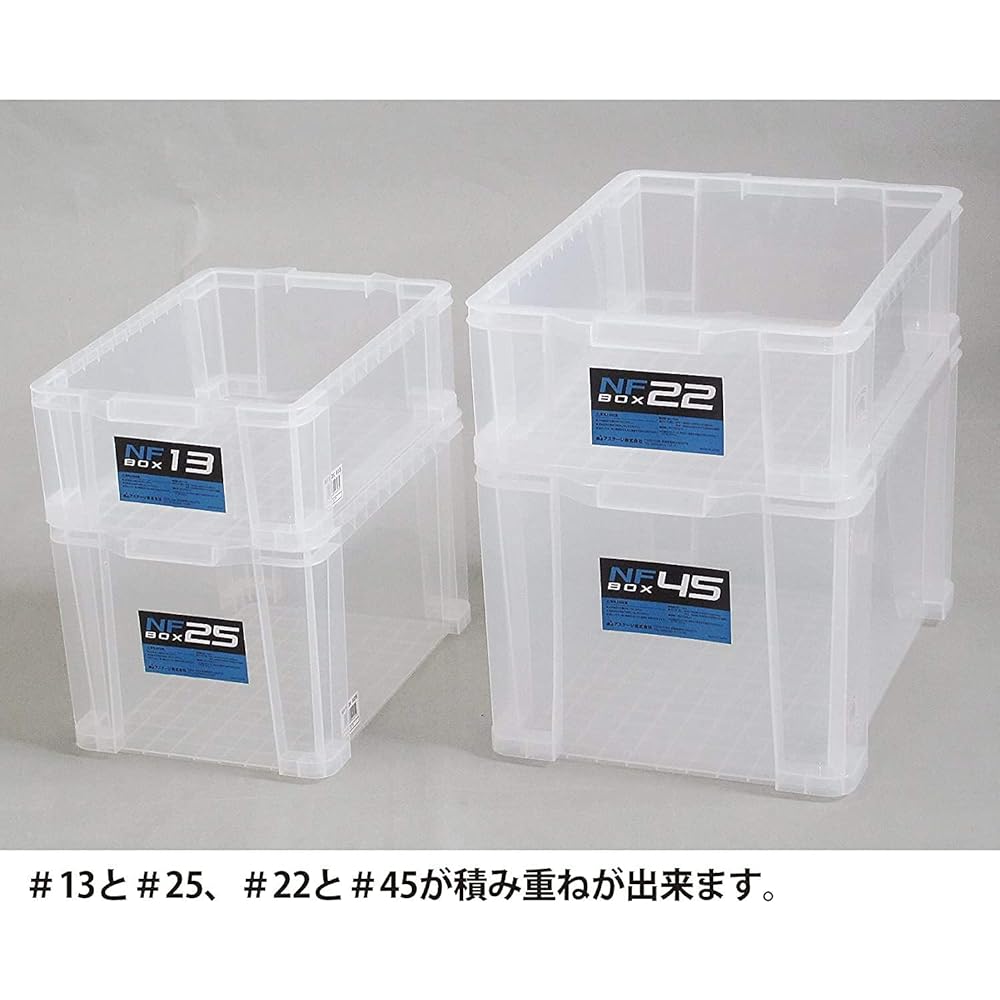 JEJ Astage Storage Box NF Box #45 Clear Depth 53.6 x Height 30.7 x Width 37cm Set of 6