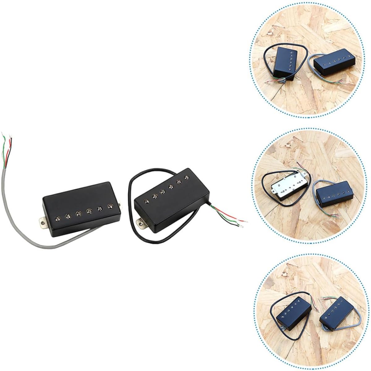 VINTORKY Guitar 2pcs Black Matte Guitar Dual Pickup GMB227 Guitar Pickup Humbucker Guitar Replacement Parts Folk Guitar Pickup Ukulele Pickup Pattern