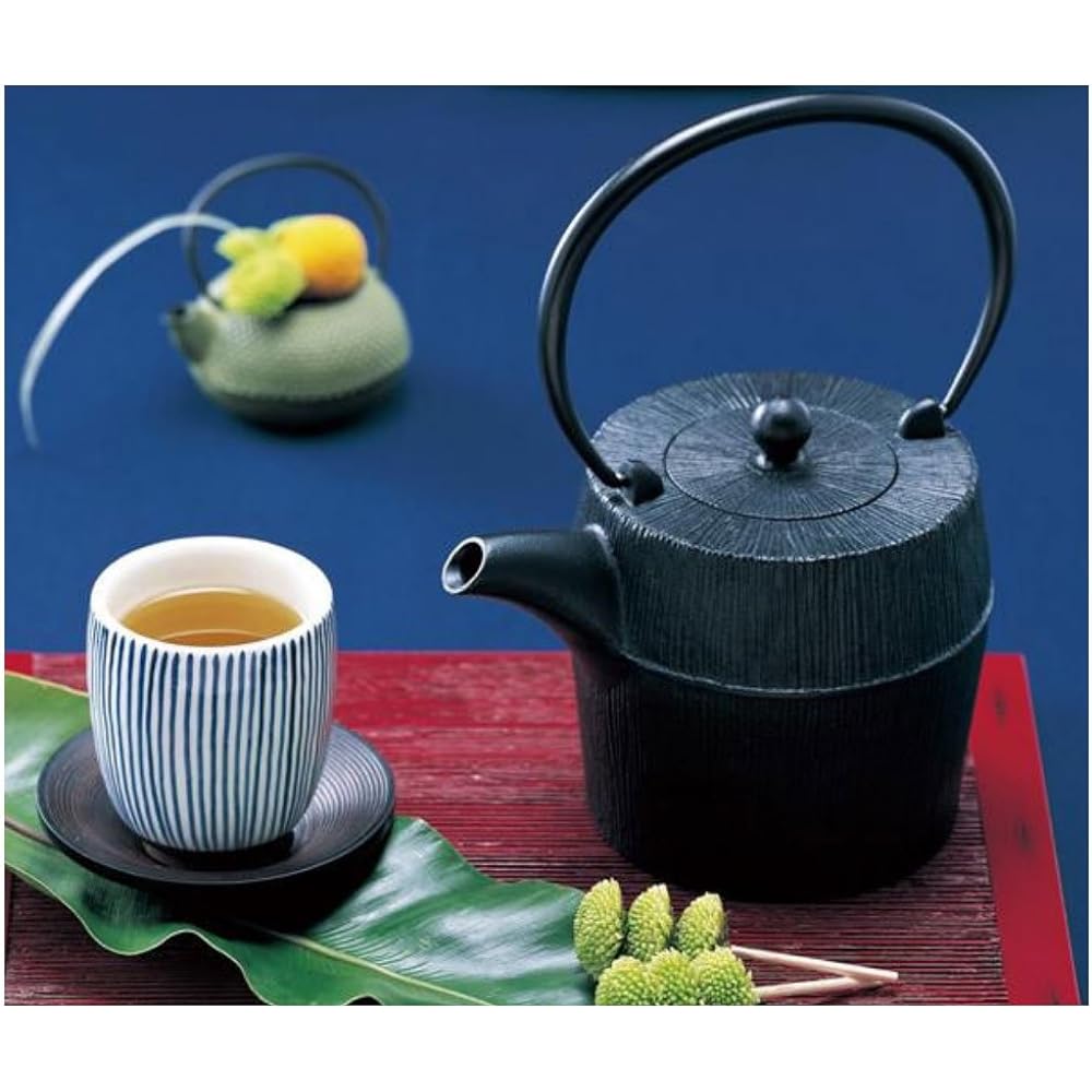World Create Aika Iron Kettle Japanese Tableware Nambu Ironware with Tea Strainer Asahi Black 10070