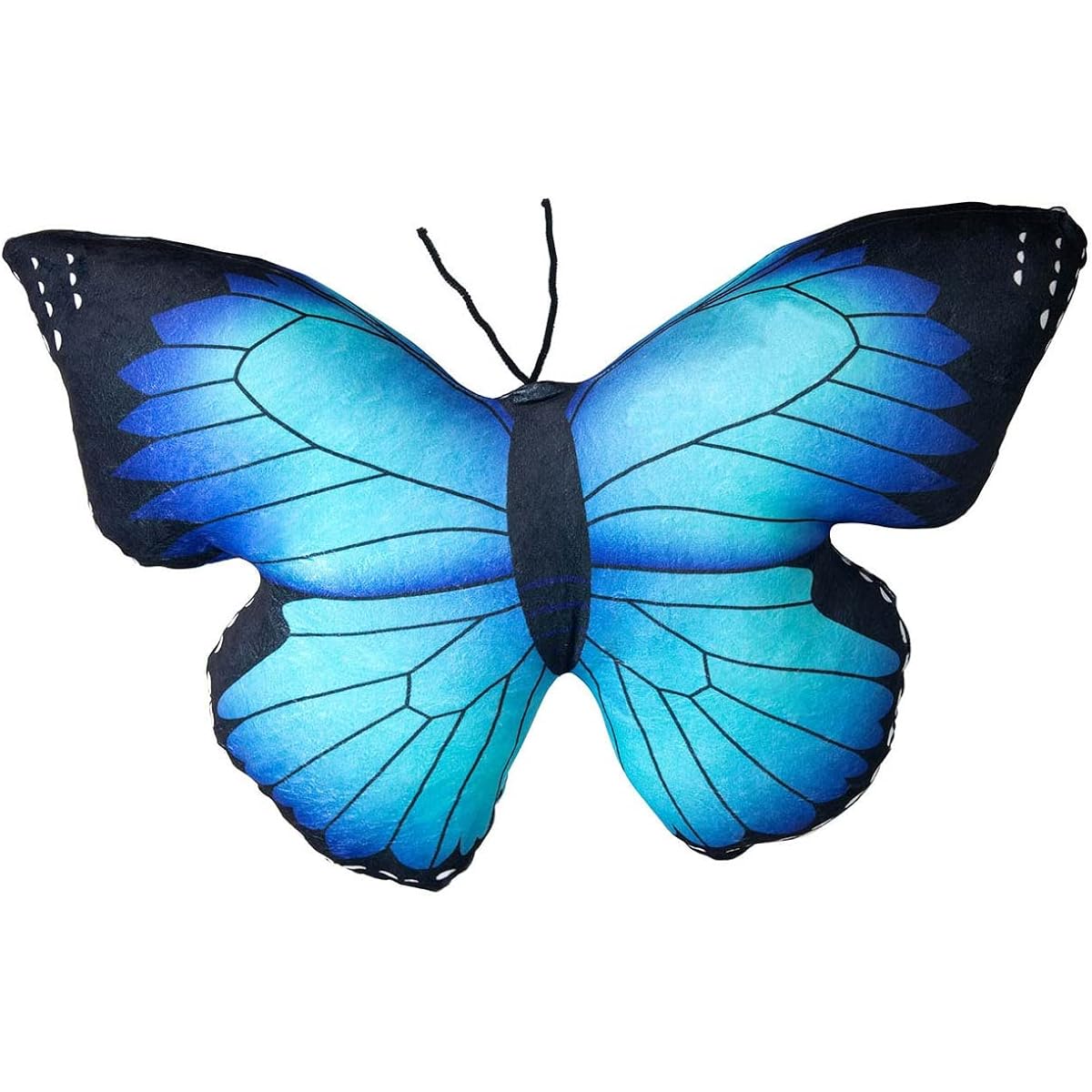 LINIL Butterfly Plush Pillow Funny 3D Blue Giant Butterfly Shaped Plush Throw Accent Cushion Decorative Stuffed Animal Toy 23" x 18"