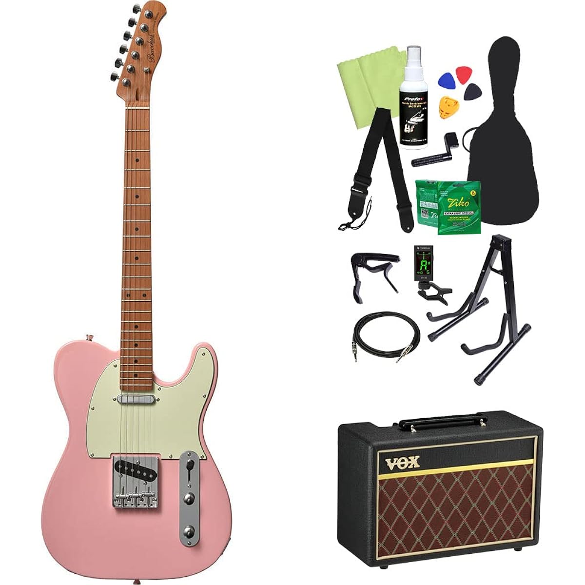Bacchus BTE-1-RSM/M Electric Guitar Beginner 14-piece Set [With VOX Amplifier] SLPK Telecaster Type Roasted Maple Neck Bacchus