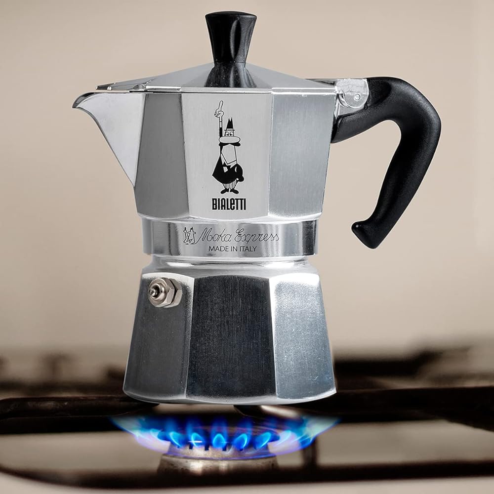 Bialetti Gas Stove Type Coffee Maker 06800 For Mocha Espresso Coffee 9-Cup Silver 06801