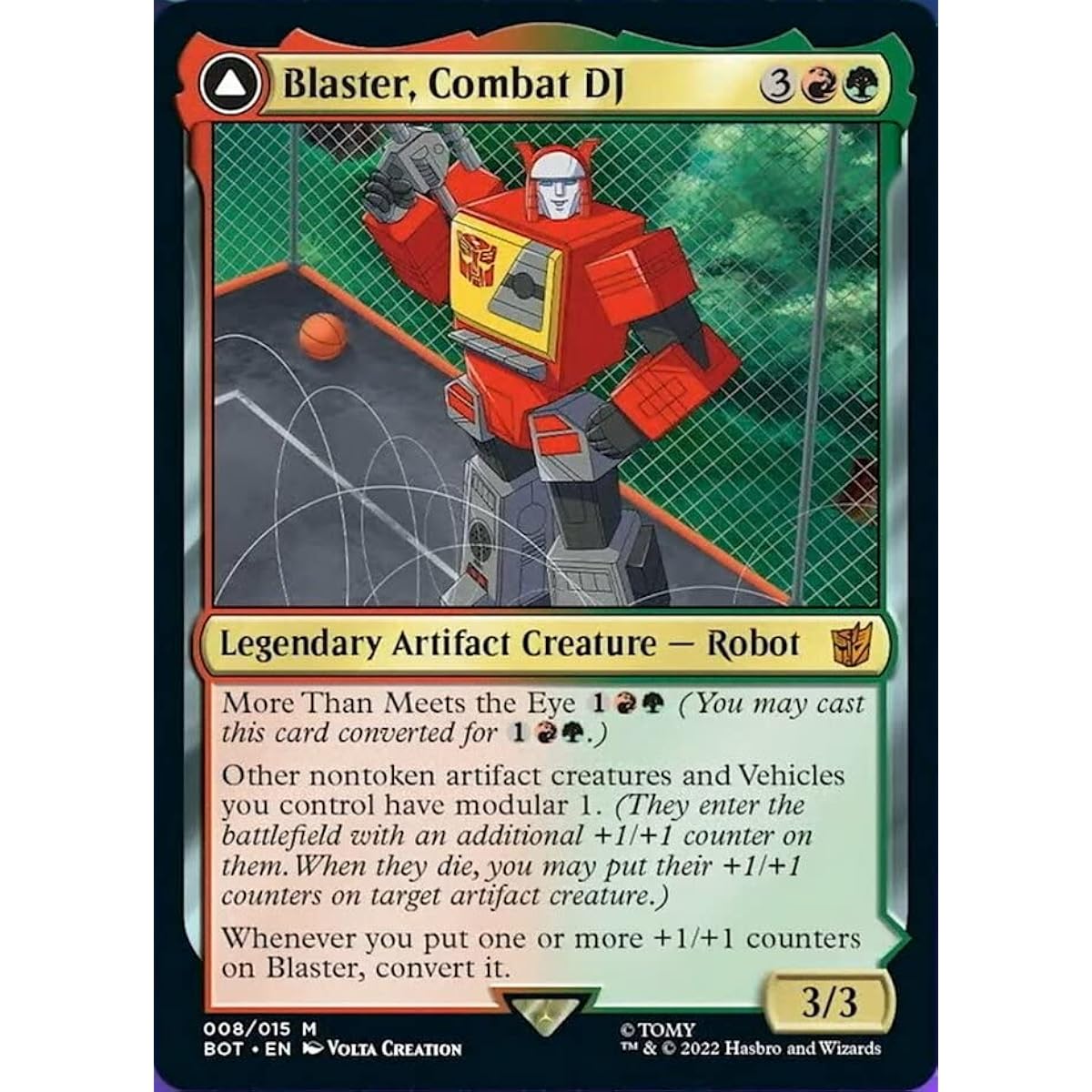 Magic: The Gathering - Blaster, Combat DJ//Blaster, Morale Booster (008) - Transformers