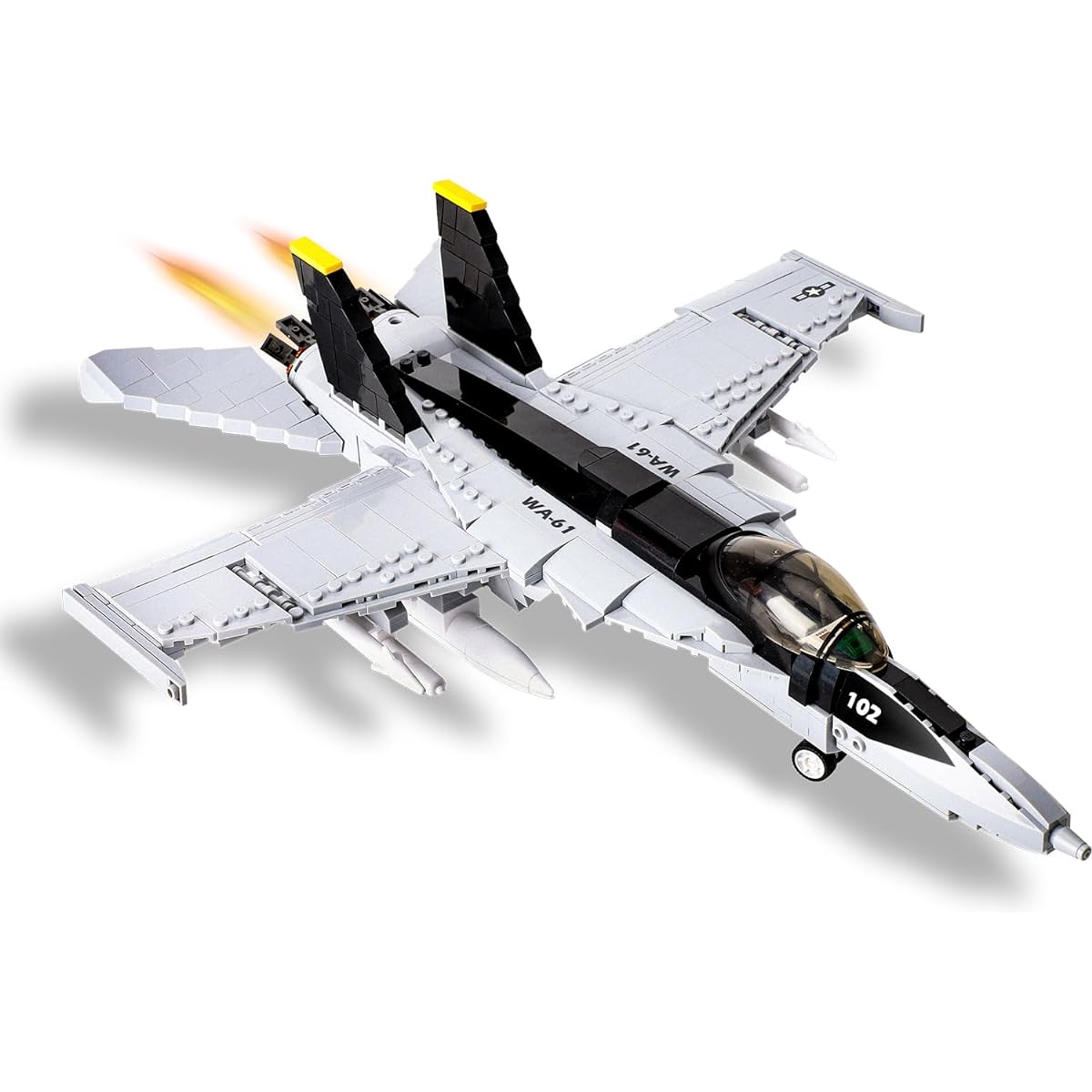 F/A-18 Hornet Fighter Tomcat Military Army Airplane Building Bricks Set - Compatible with LEG0 Airplanes and Jets, Construction Gift for Military Enthusiasts and Boys (682 Pieces)