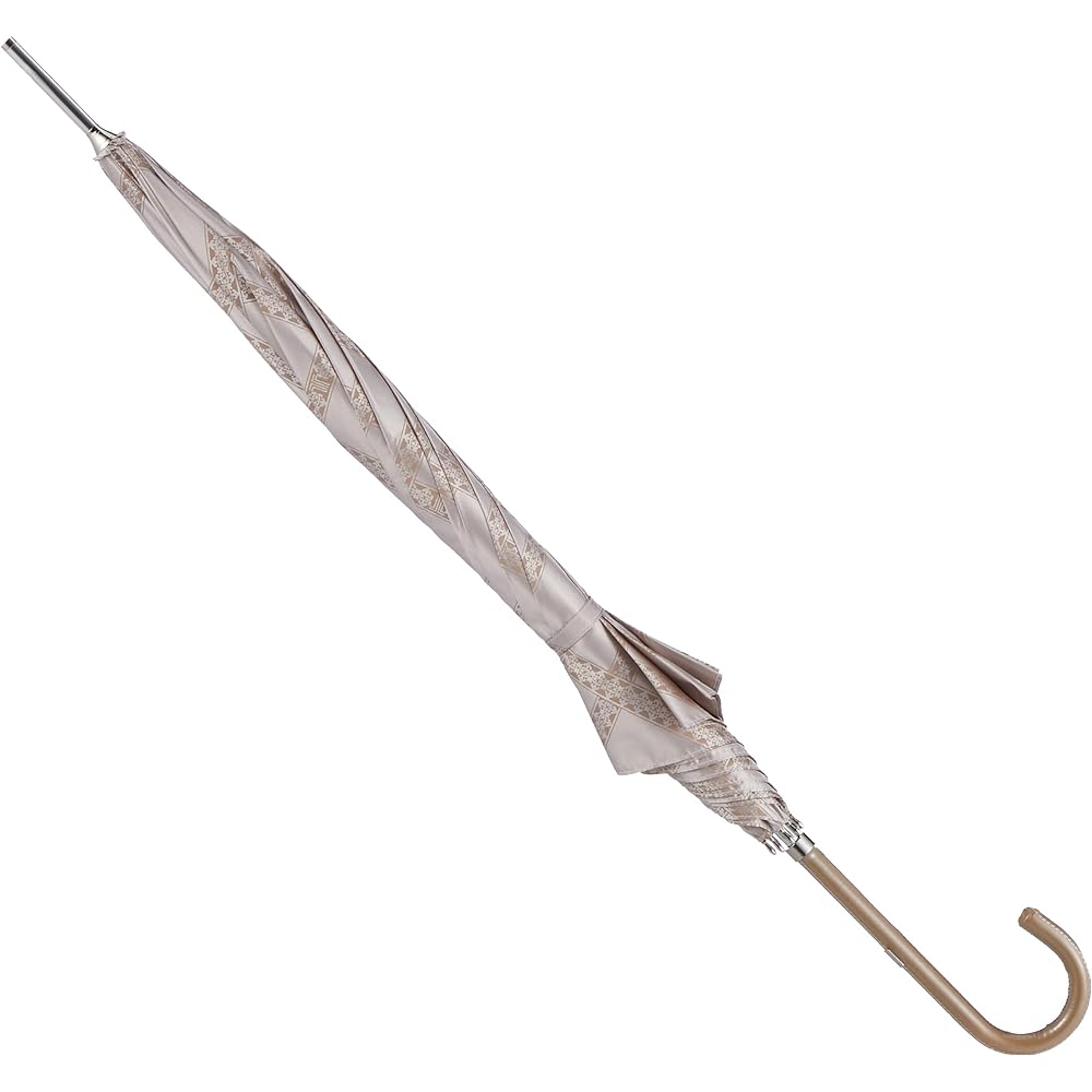 [LANVIN COLLECTION] MOONBAT LANVIN COLLECTION Cation Jacquard Plaid Long Umbrella Umbrella Jump Umbrella Women's Gift Present 21-083-10755-00-21-60 Beige Rib Length: Approx. 60cm