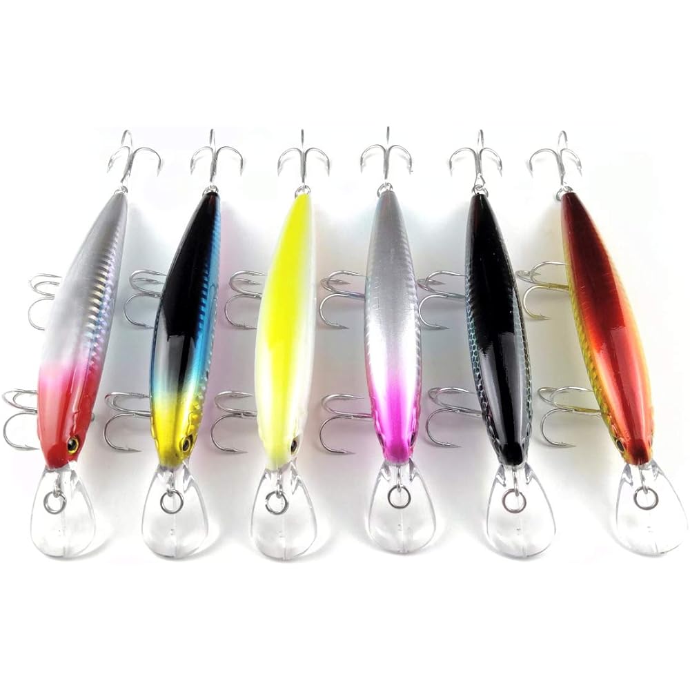 Orrudo Fishing Gear 12.8cm 38g Heavy Weight Sinking Minnow B 6 Color Set qb100189