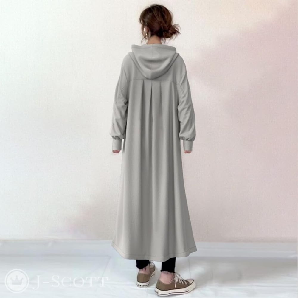 [J-Scott] One Piece Women's Sweatshirt Long Length Hooded Long Sleeve Loose Relaxed JS129