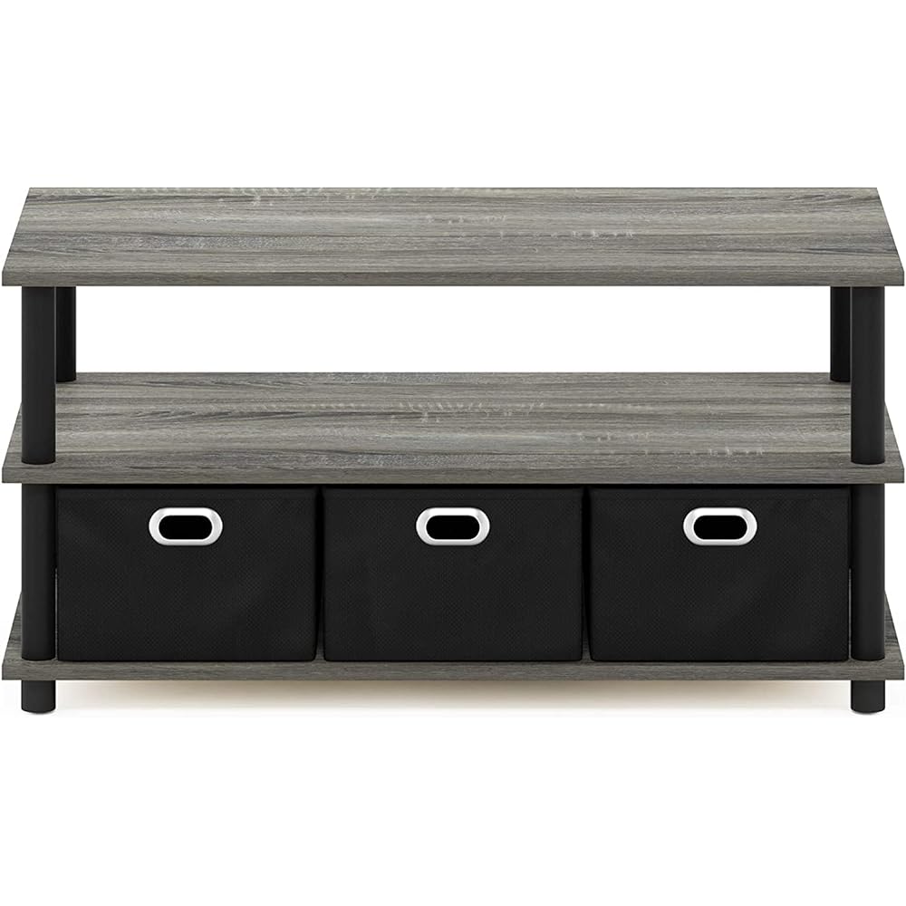 Furinno Living Table Turn-N-Tube French Oak Gray/Black/Black [Regular Japanese Import Product]