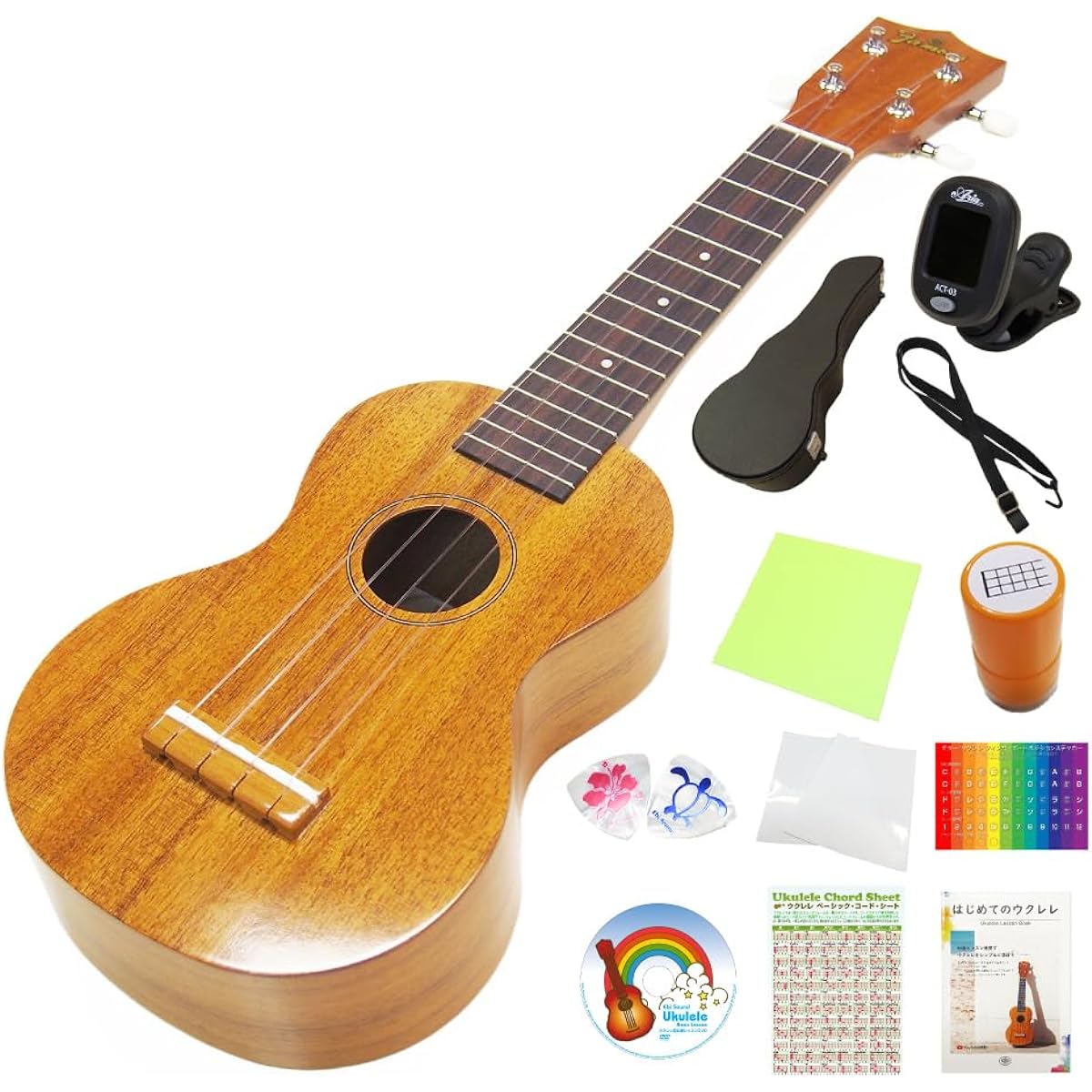 Famous Japanese Ukulele FS-5G Soprano Special 12-piece Set with Hard Case Hawaiian Koa (Made in Japan) (Brilliant Tone) (u)
