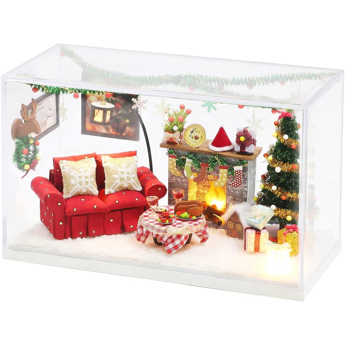 Dollhouse Kit Miniature DIY Dollhouse Miniature Craft Kit for Adults Christmas