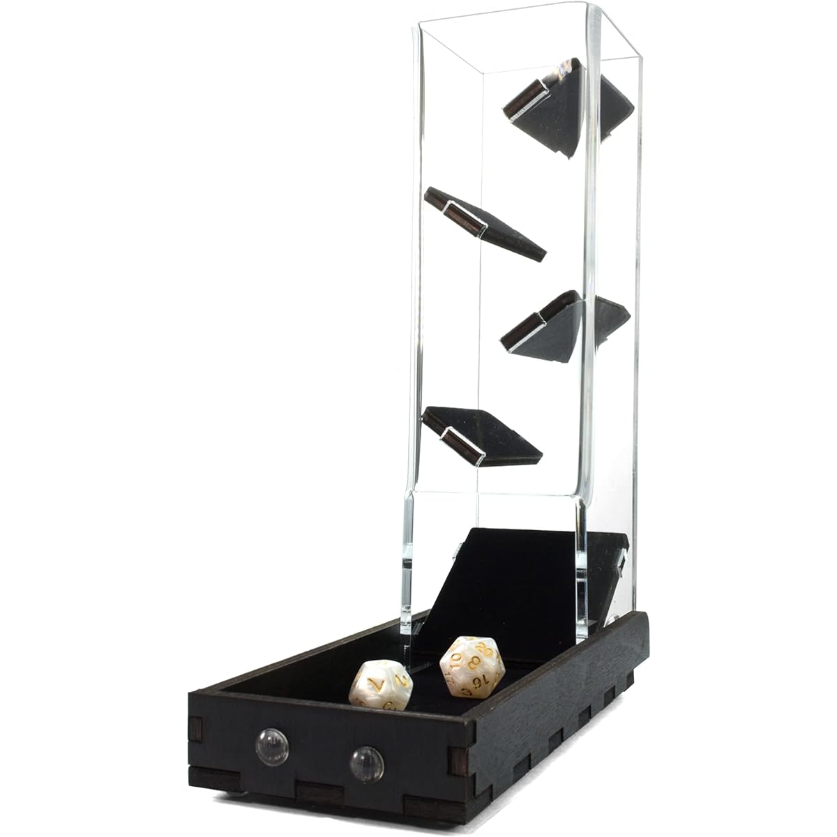 C4Labs Tall Velvet Lined Dice Tower - Softer Sound - Color Options (Tower with Black Tray)