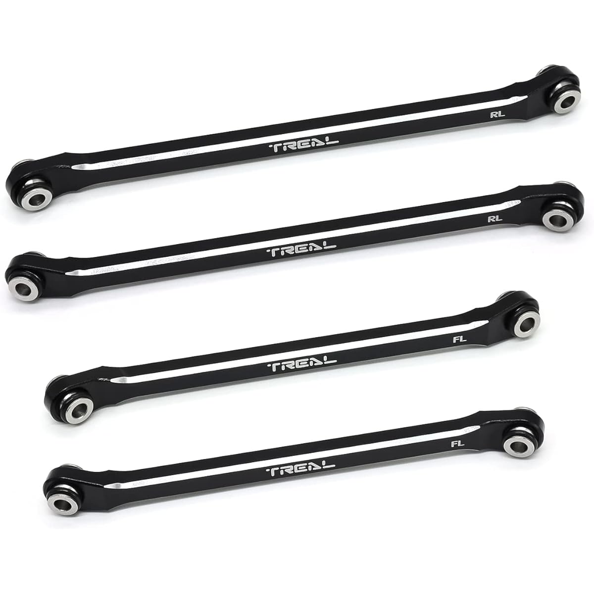 TREAL UTB18 Capra Lower Link Set (4pcs) Aluminum 7075 Lower Chassis 4 Link Upgrade (Black)