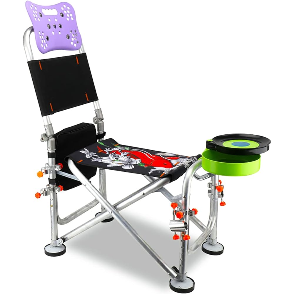 Fishing Chair Foldable Aluminum Alloy Folding Fishing Director Chair 6 Height Adjustable (Upgraded Version)