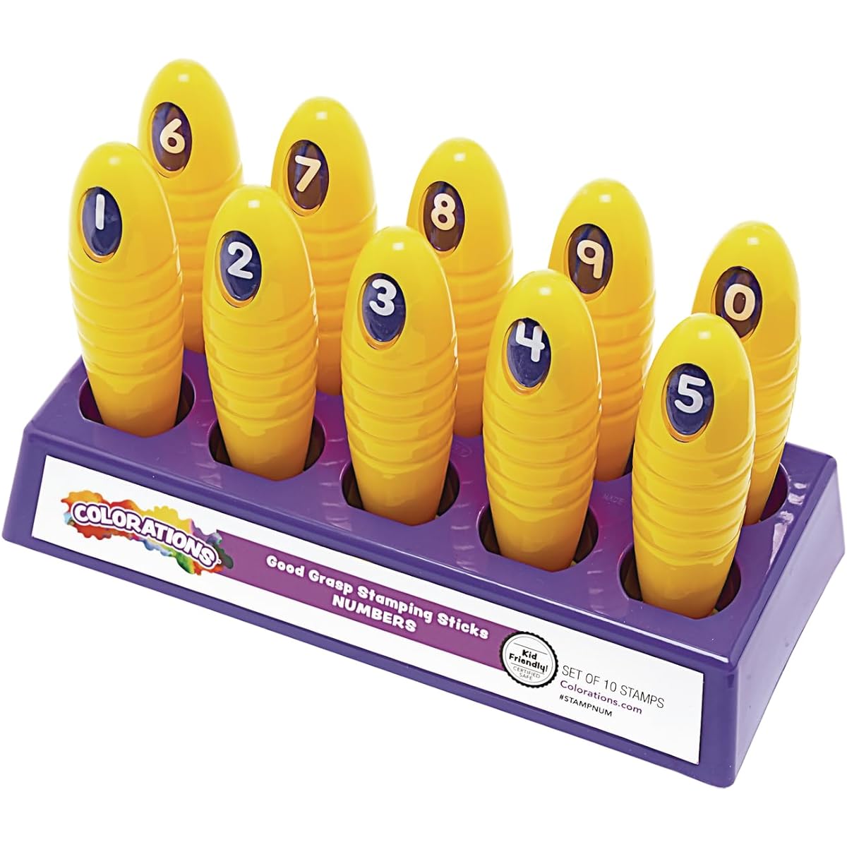 Colorations STAMPNUM Colorations Good Grasp Stamping Sticks - Numbers (Pack of 11)