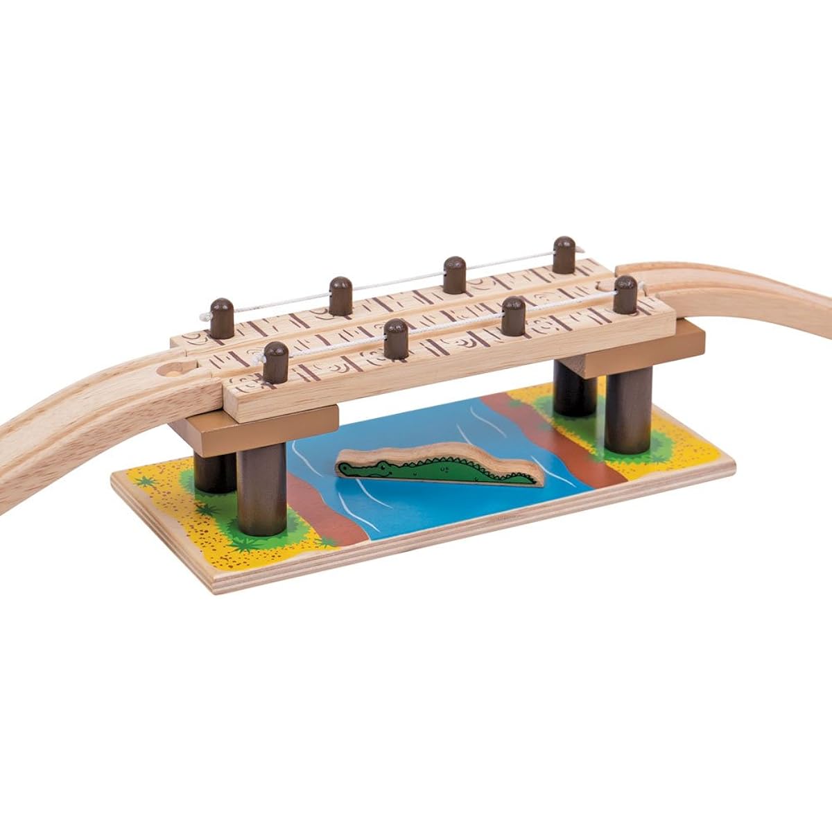 Bigjigs Railroad Safari Rope Bridge - Compatible with all other major wooden rail brands