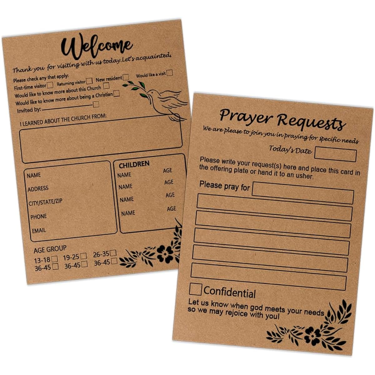 Besttile Church Visitor Welcome Cards 4x6 Inch Church Connection Cards Church Greetings Prayer 50 Cards per Pack