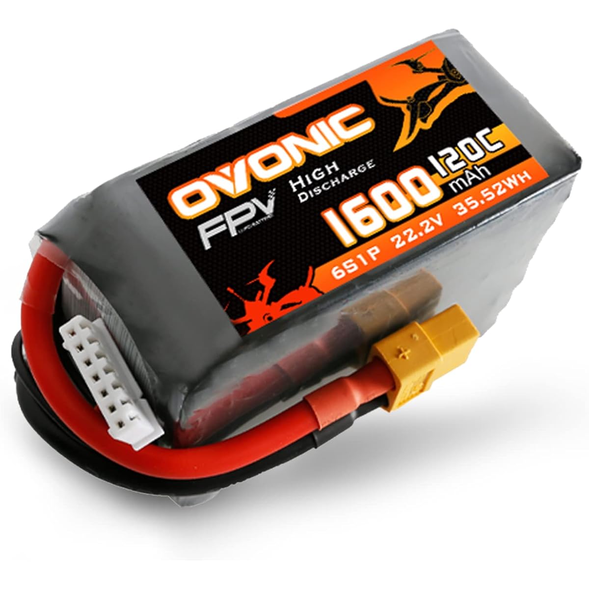 OVONIC 6s Lipo Battery 120C 1600mAh 22.2V Lipo Battery with XT60 Connector for RC FPV Racing Drone Quadcopter