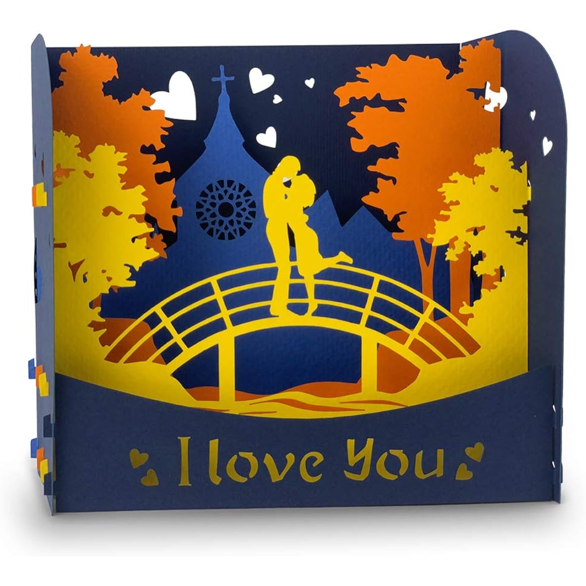 Adornfy Pop Up Cards Romantic Couple 3D Romantic Couple on a Bridge in the Forest Proposal Valentine's Day Anniversary Cards for Husband and Wife Boyfriend Girlfriend New Year Wedding Christmas