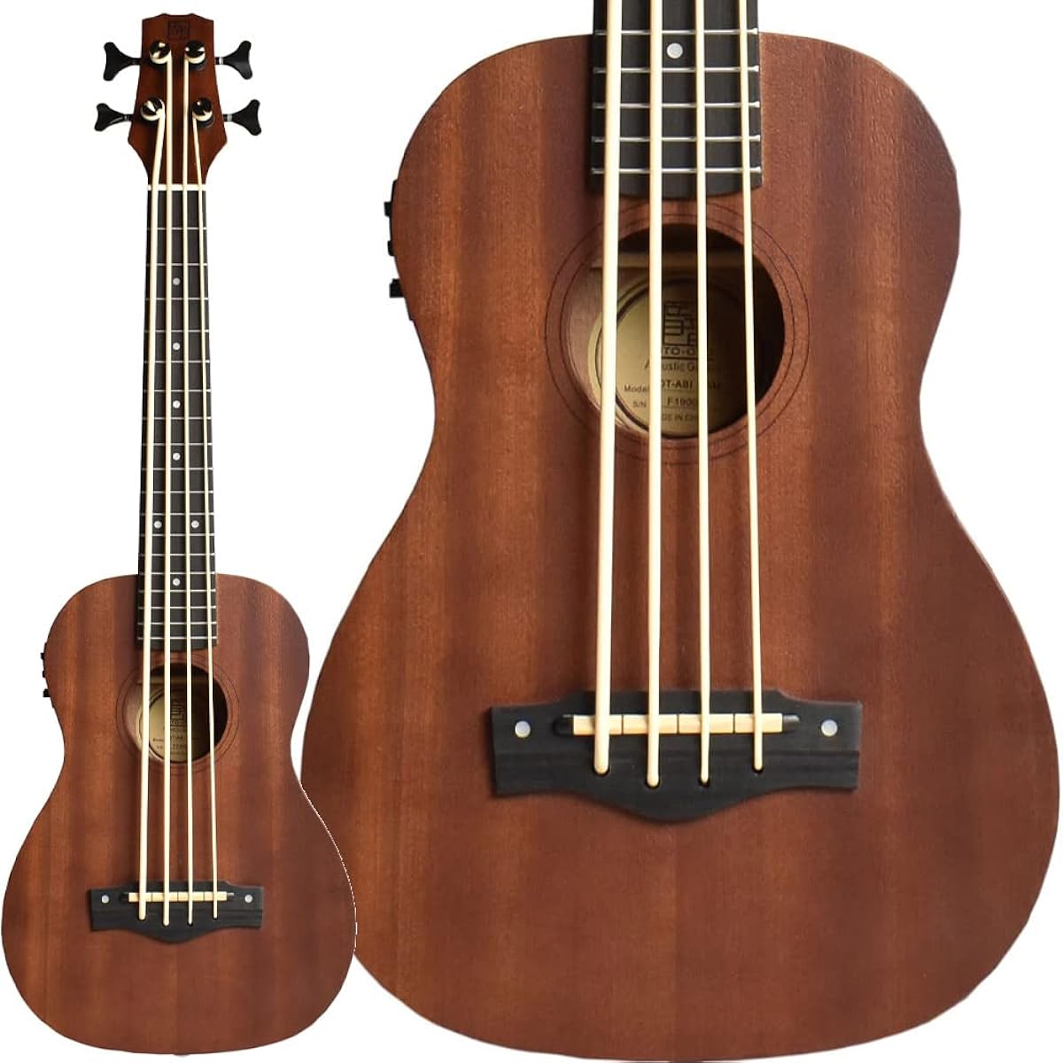 Otono UB-1 Natural Mahogany Ukulele Bass with Pickup Electric Ukulele Otooto