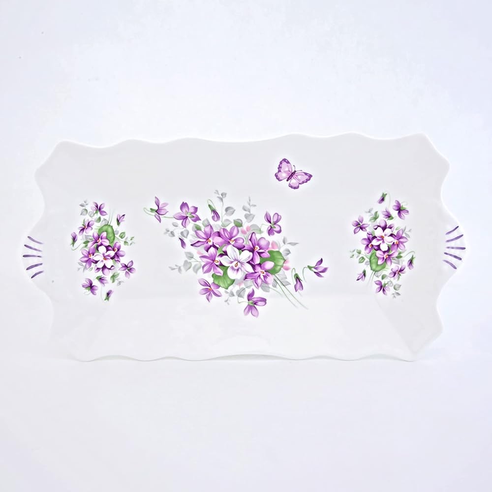 Aynsley English Violet Sandwich Tray Plate Approx. 31.5 x 15.5cm ENVI20647C