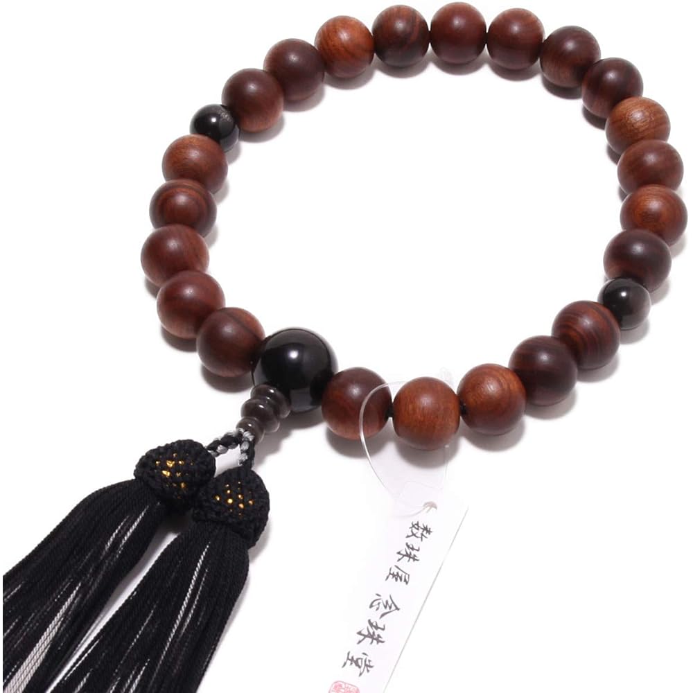 Prayer beads made in Japan > Men's Sendan, silver obsidian, pure silk tassel, beads bag included Handmade prayer beads that can be used by all denominations, high quality, domestically made, prayer beads [Long-established prayer beads manufacturer, found