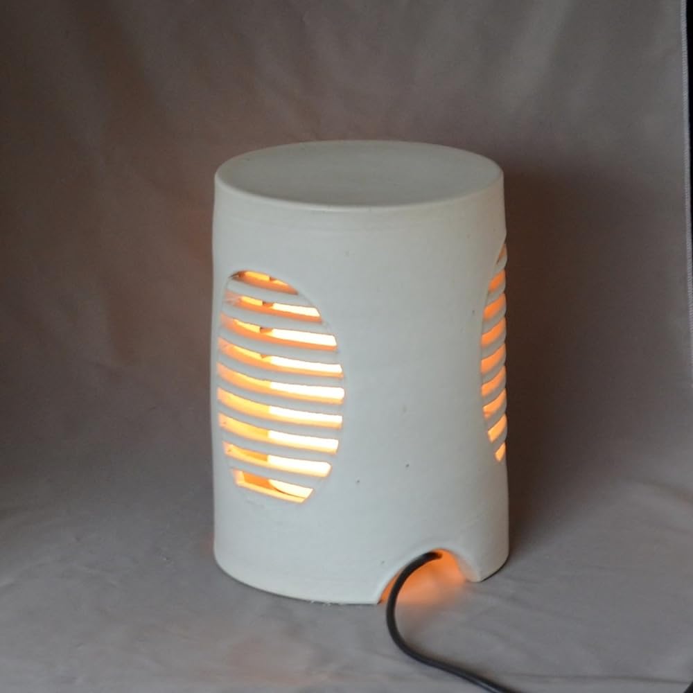 White RS-W Shigaraki Garden Light with LED Lighting Garden Pottery Light Size: Diameter 200mm x Height 270mm