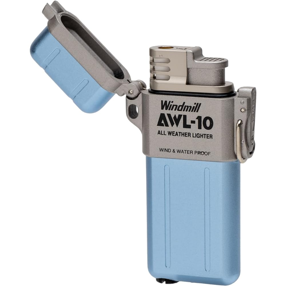 Windmill Windmill Turbo Lighter Blue AWL-10 with Logo Sticker Waterproof Windproof Refillable 307-3006K