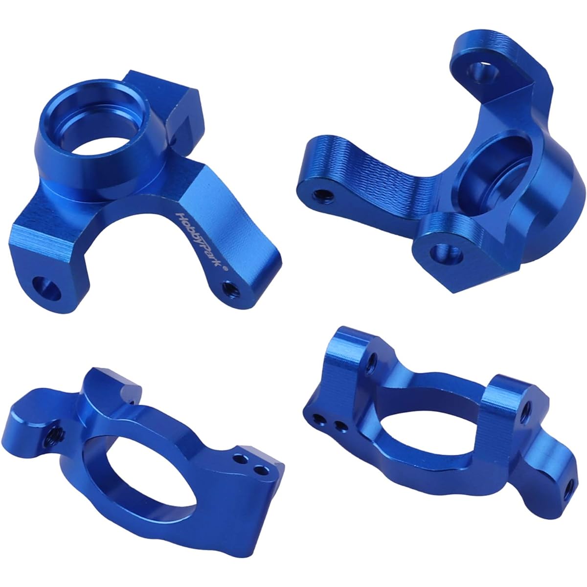 HobbyPark Aluminum Caster Block (c-hub) & Steering Block Front Knuckle for Traxxas 1/18 LaTrax Teton Desert Prerunner Rally Replacement Part 7532 (Navy Blue)