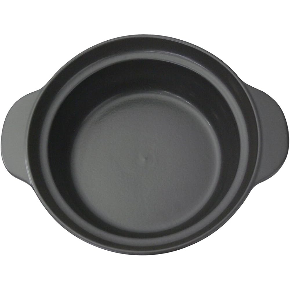 Banko Ware IH/Open Fire Compatible Ceramic Processed Lightweight Earthen Pot No. 9 (For 3-4 People) Black 2087-1918