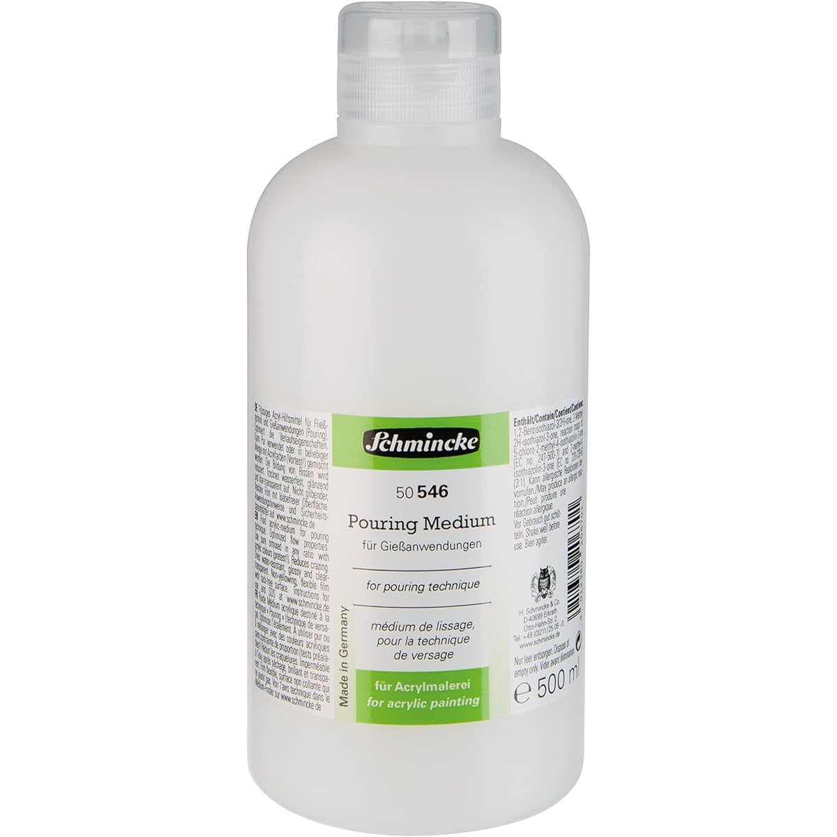 Schmincke - Pauling Medium, 500 ml, 50 546 028, Medium for Acrylic Painting, Liquid Acrylic Medium for Pour Techniques, Flow Techniques, Pour Applications.