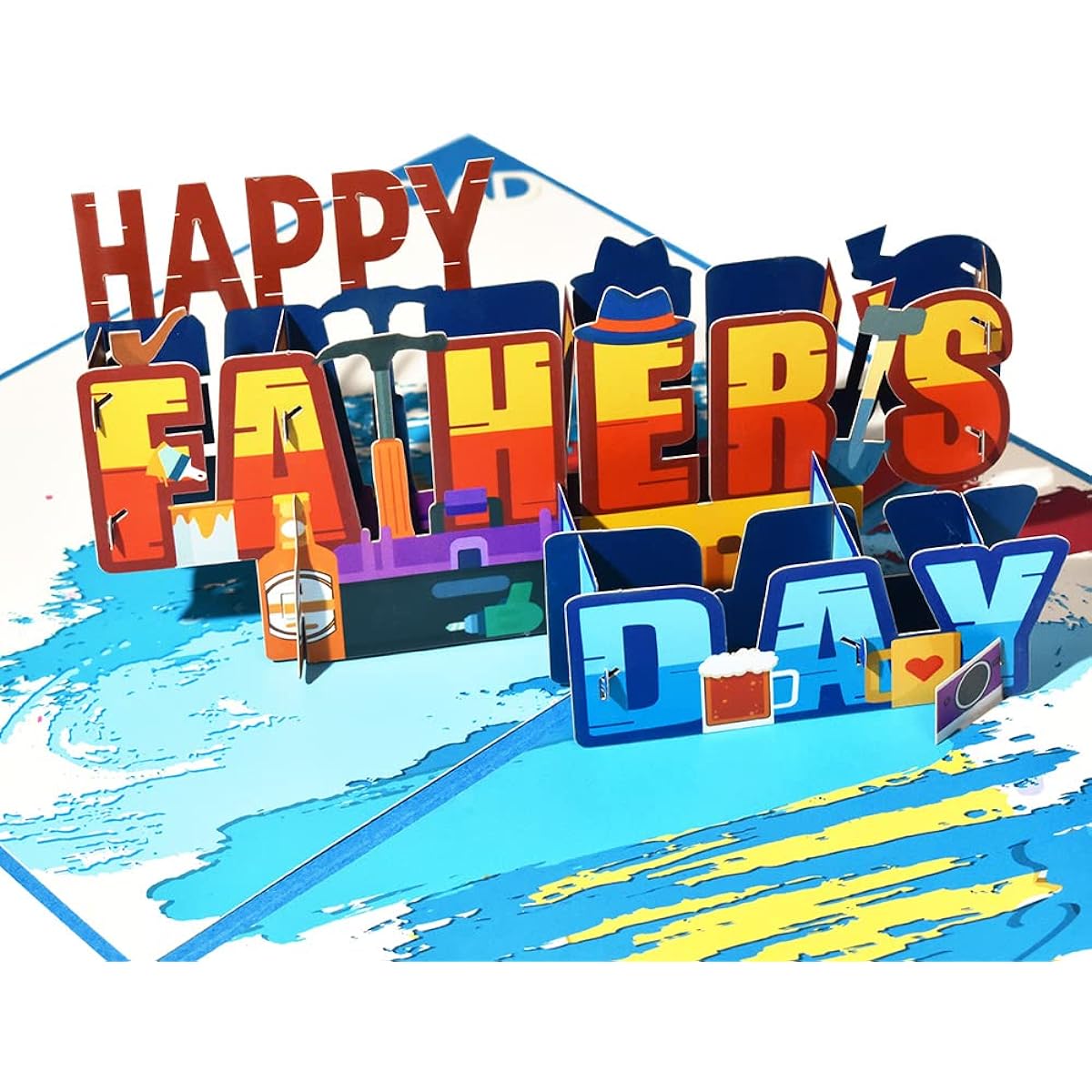 Father's Day Pop-Up Cards Father's Day Cards Husband Father's Day Daughter Son Wife Gifts from Children