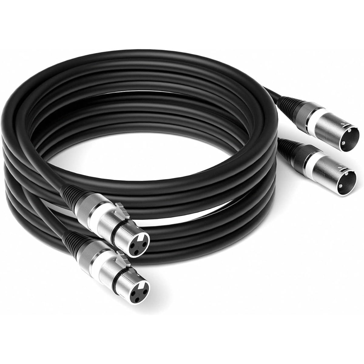 Semusgx XLR Cable - Premium Balanced XLR Microphone Cable, 3-Pin XLR Male to Female Speaker Mic Cable with OFC Conductor for Studio Recording and Live Production 10ft