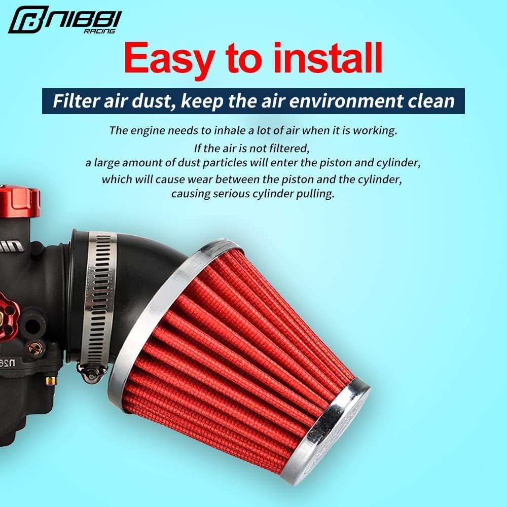 NIBBI Motorcycle Air Filter 48mm Air Filter for Dirt Bike Mini Bike Pit Bike Motocross GY6 ATV