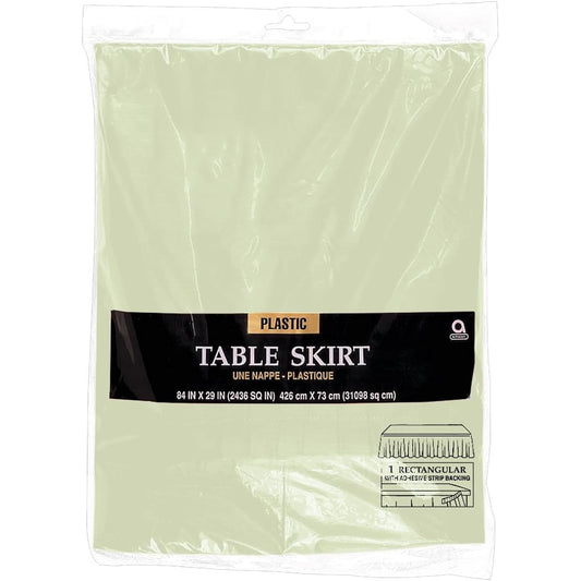 (Leaf Green) - Amscan Leaf Green Table Skirt 73.7cm x 426.7cm