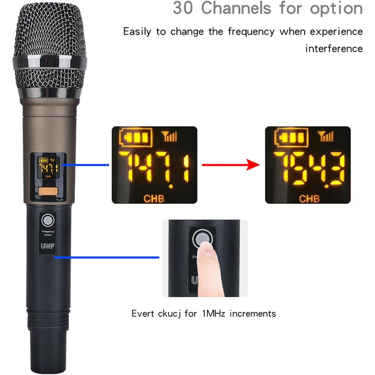 4 Channel Audio Mixer, Professional Bluetooth USB Sound Mixer with Dual Wireless Microphone, MP3 Soundboard Console System for Live Streaming, 16 DSP & Dual L Band Equalizer