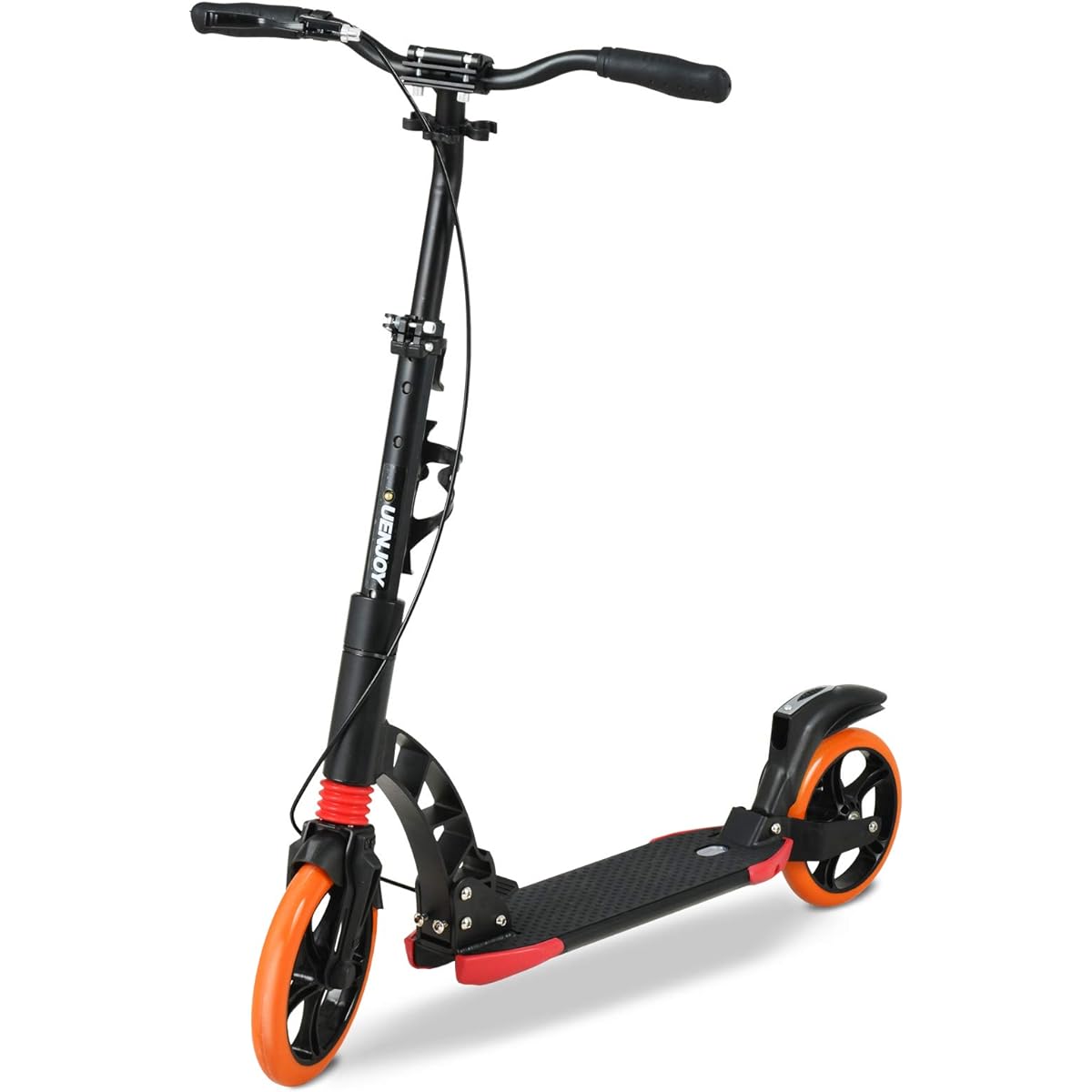 Uenjoy Scooter for Big Kids & Adults, 2 Wheel Kick Scooter with Adjustable Handlebar, Foldable Scooter with Shoulder Strap, Easy to Carry, Aluminum Handbrake Scooter, Weight Up to 220 lbs