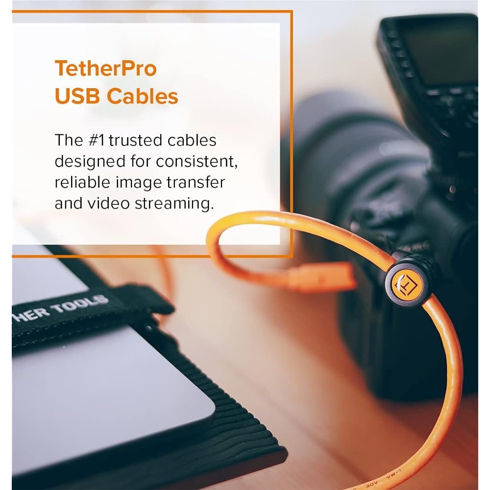 [Domestic regular product] TetherTools TetherPro USB 3.0 to USB-C, 15' (4.6m) ORG CUC3215-ORG