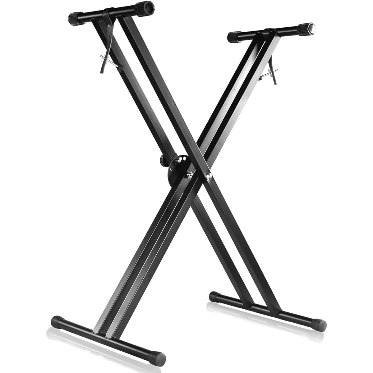 Techtest Adjustable Piano Stand X Type Adjustable Keyboard Stand with Dual Brace Support Legs Lock Strap