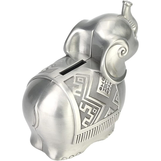 5.43x4.72x3.26inch Cute Elephant Piggy Bank Alloy Elephant Piggy Bank Money Box Piggy Bank Animal Cartoon Coin Jar Coins for Kids Money Box Toy Desktop Decor for Bedroom Desk Living Room Office