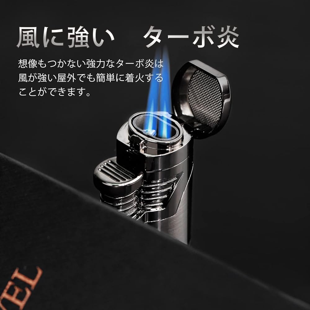 DEWEL Turbo Lighter, Jet Lighter, Cigar Lighter, Gas Injection Type, One-Touch Windproof Burner, Turbo Flame, Torch Lighter, Gas Lighter (No Oil), Father's Day Gift for Men, Stylish…