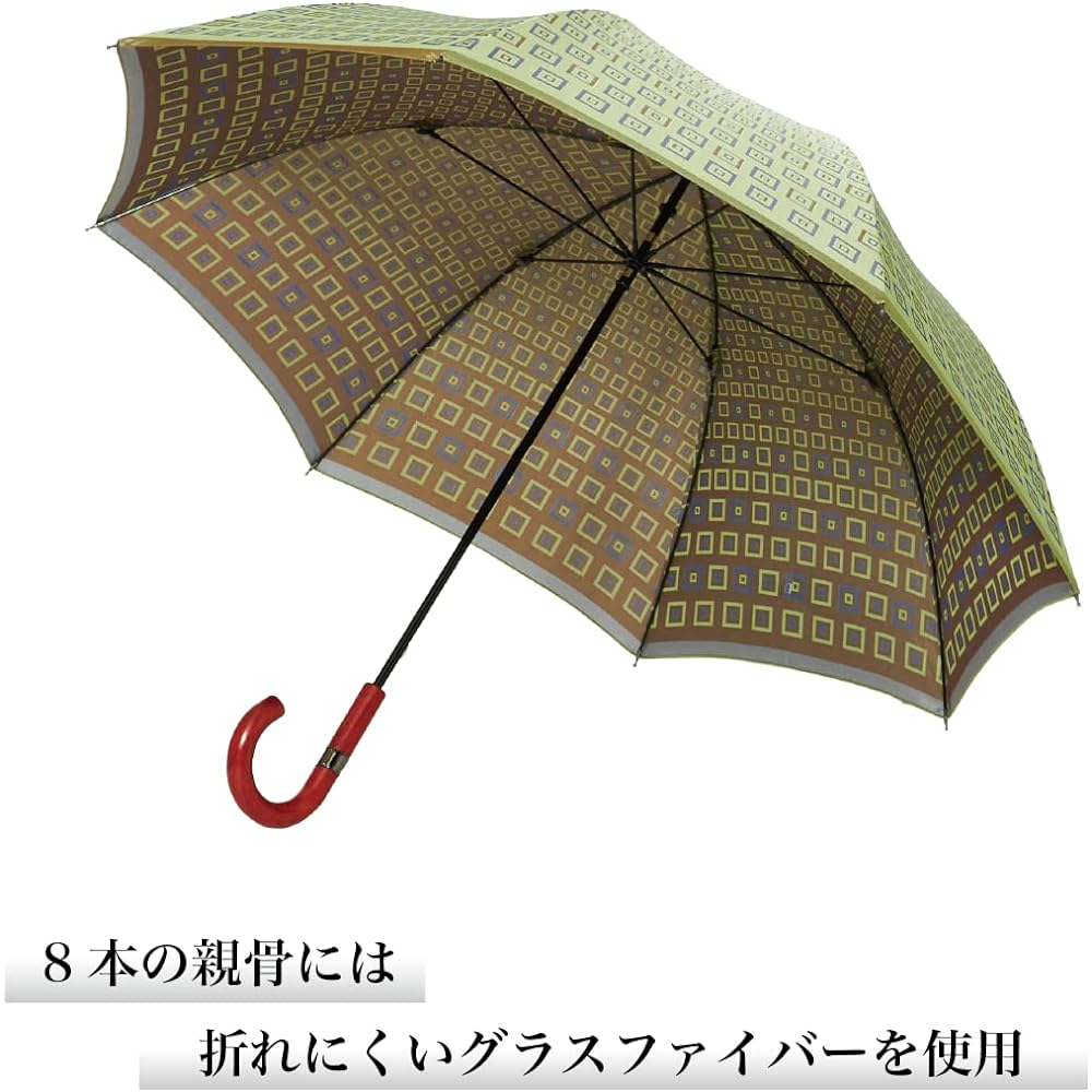EDIFICANTE Men's Luxury Men's Umbrella, Long Umbrella, Umbrella, Parasol, Stylish, Business, Made in Japan, 8 Ribs, 65cm