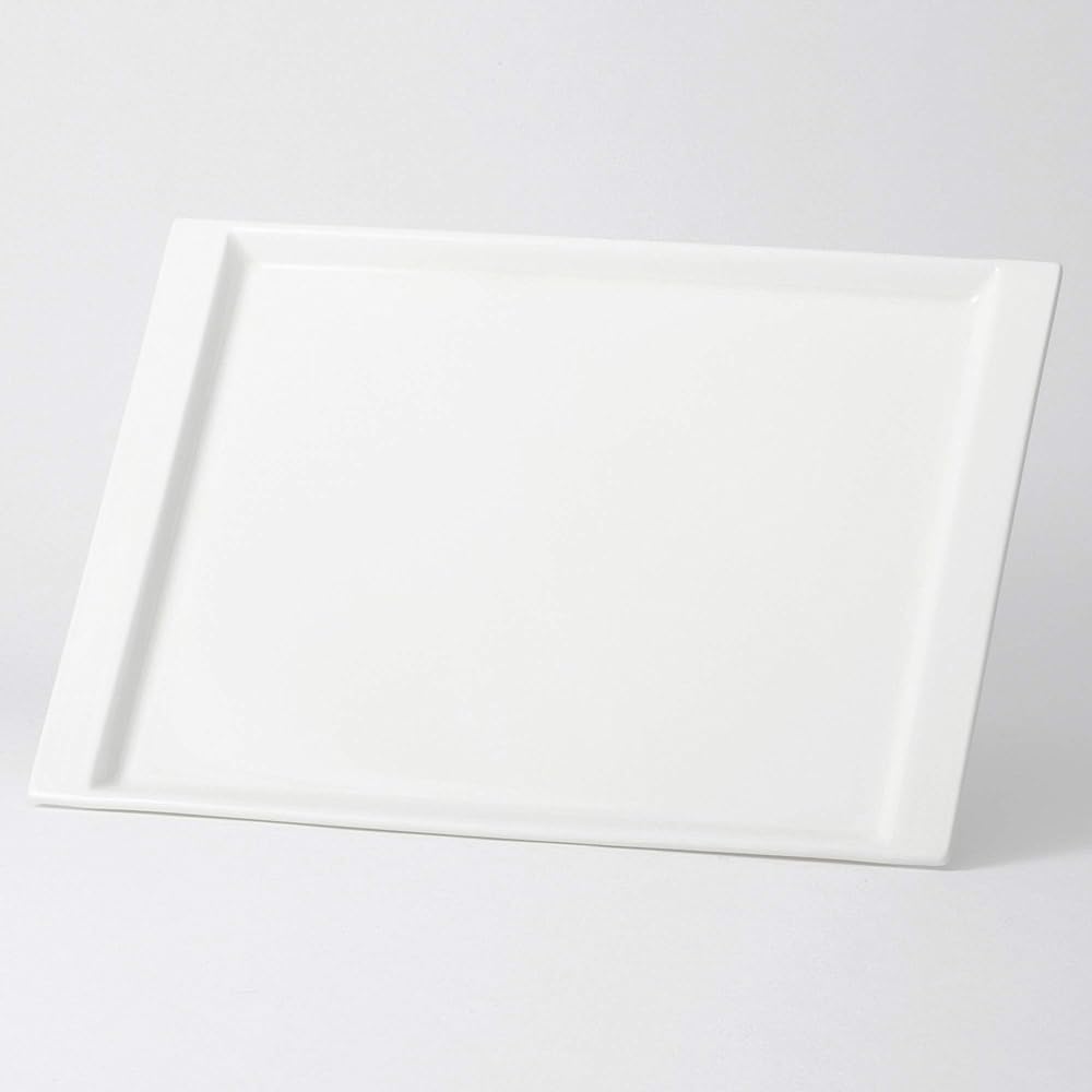 NARUMI Plate Pro Style 26cm White Simple Long Rectangular Plate Oblong Tray Microwave Warming Dishwasher Safe Made in Japan 8725-9749
