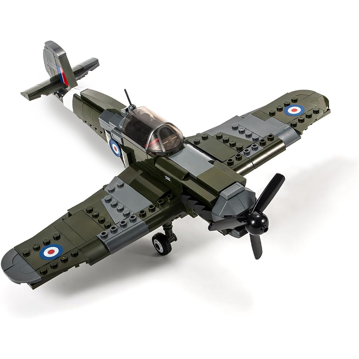DAHONPA Spitfire Jet Military Army Fighter Building Brick Set with 1 Figure 290 Pieces Air Force Building Blocks Toys Gifts for Kids and Adults