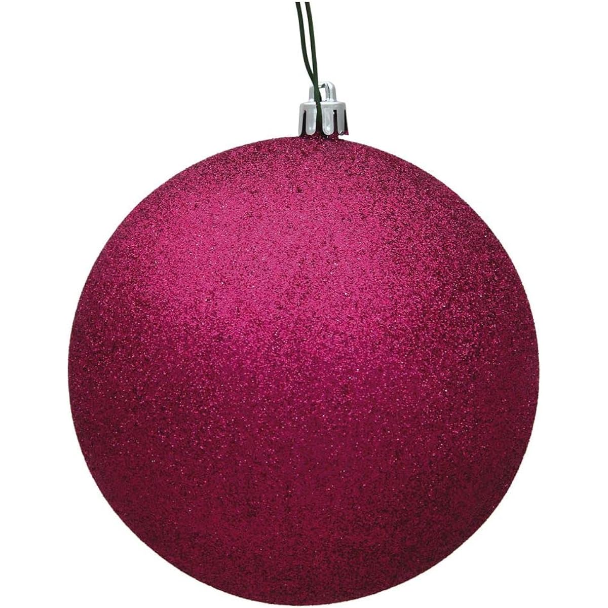 Vickerman 482407 - 3" Fuchsia Glitter Ball Christmas Tree Ornaments 12 Pack (N590870DG)
