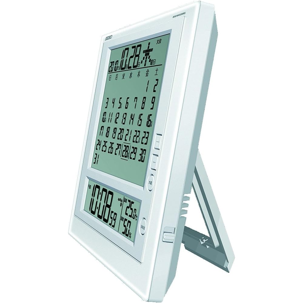 Seiko Clock Wall Clock Table Clock Monthly Calendar Function Rokudai Display Digital Radio Alarm Clock SQ422W SEIKO