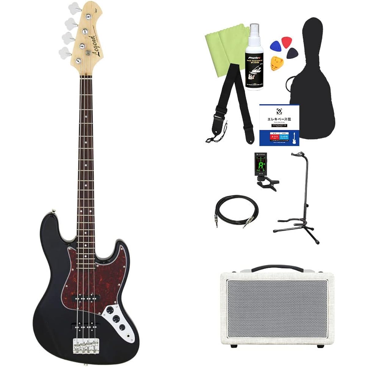 LEGEND LJB-Z Bass Beginner 12-piece Set [Shimamura Music's best-selling bass amp included] TT-BK Jazz Bass Type Legend