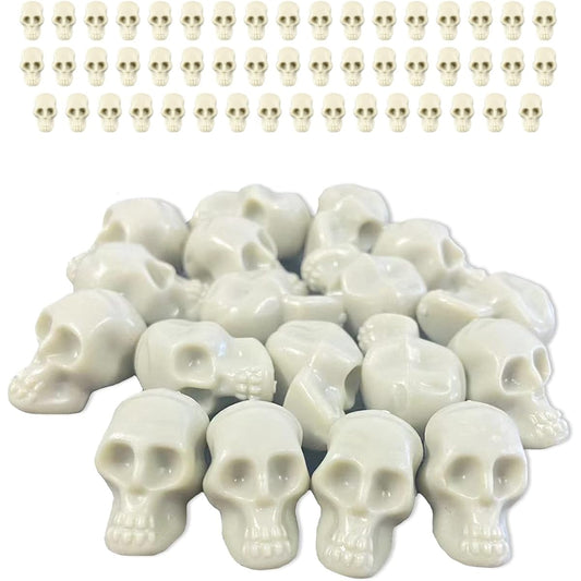 50pcs Mini Skull Halloween Figurine Miniature Small Skull Halloween Decoration Skull Model Desktop Ornament DIY Halloween Craft Bar Home Trick Toy